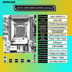 JGINYUE X99 Motherboard Xeon 2620 V3 <b>DDR4</b> 4-Channel <b>RAM</b> M.2 NVME WIFI Mini-ATX GAMING ARGB High Memory Capacity Supports up to 1 - Product Image 3