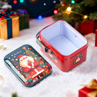 Boîte à bonbons de Noël 10,5*8*6,3 cm, boîte en métal, emballage cadeau, boîte cadeau portable, boîte en métal pour cadeau du Père Noël