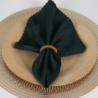 Porte-serviettes en rotin en bois personnalisé pour mariages, heures de cocktail de Noël, support citron avec anneaux en céramique, mouchoirs pour invités de cuisine