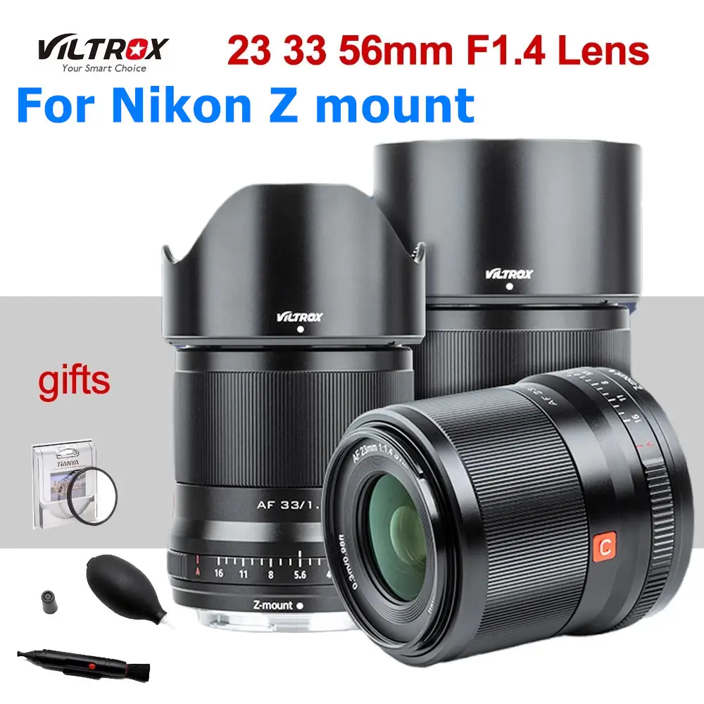 VILTROX 23mm 33mm 56mm F1.4 AF Camera Lens Large Aperture APS-C Lens for Nikon Z Mount ZFC Z50 Z6 Z6II Z7 Z9 Mirrorless Camera