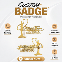 Broche personnalisée en forme de lettre découpée et ajourée, plaquée or |   Souvenir de récompense pour événement de concours OEM