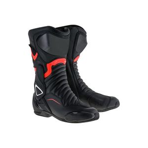 Black and Red Motorcycle Breathable Genuine <b>Leather</b> <b>Waterproof</b> Street-Racing Motorbike Touring-Riding <b>Leather</b> <b>Boots</b> and Shoes - Product Image 1