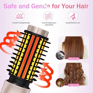 <span class=keywords><strong>Brosse</strong></span> Coiffante <span class=keywords><strong>Chauffante</strong></span> Sans Fil 3-en-1 : Lisseur, Boucleur et <span class=keywords><strong>Brosse</strong></span> Coiffante à Ions Négatifs Rechargeable et Portable pour Voyage - Product Image 2
