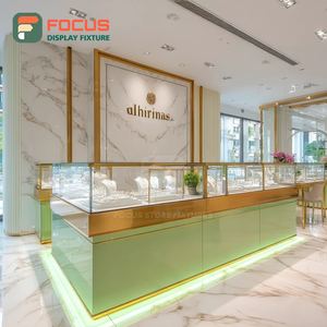 Vitrine de présentation de bijoux moderne pour centre commercial, avec cadre métallique, pour bijouterie - Product Image 5