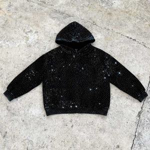 เสื้อฮู้ดดี้ประดับเพชร สไตล์สตรีท คอลเลคชั่นใหม่ ฤดูใบไม้ผลิ 2026  โลโก้สั่งทำได้ คุณภาพสูง ผ้าคอตตอนผสมโพลีเอสเตอร์ ทรงโอเวอร์ไซส์ แบบครอป - Product Image 1