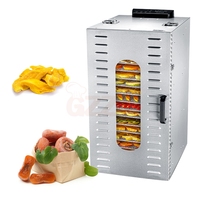 Machine de séchage des aliments industriel à 8/10/12/14/16/20 plateaux, déshydrateur sous vide Intelligent de fruits, légumes, raisin en acier inoxydable