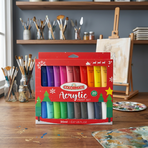 Colormate Acrylic <b>Paint</b> <b>Set</b> 24 Colors 20ml Each for Paper Art and Canvas Crafting - Product Image 1