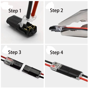 22-20awg kablolama bağlantısı için 2-Pin hızlı ekleme elektrik kablo tel konektörü sıkma terminalleri bakır kontak malzemesi PC - Product Image 6