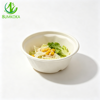 SUMKOKA Gobelet à soupe en bagasse de canne à sucre 12oz, contenant alimentaire jetable biodégradable en pâte de papier pour soupes chaudes, bouillies et nouilles