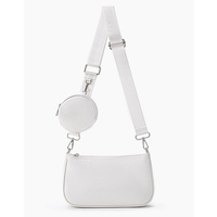 Ensemble de sacs à bandoulière pour femmes à motif crocodile avec porte-monnaie rond détachable, sac messager à large bandoulière, fermeture à glissière
