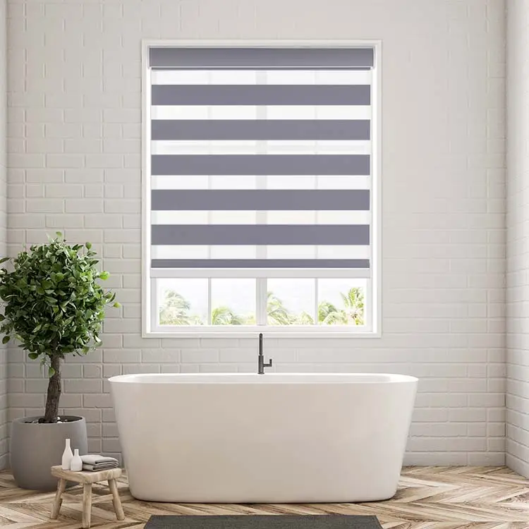 Schnur lose automatische Zebra Rollers Shades für Wohnzimmer Smart Electric Double Roller Curtains Shades Jalousien