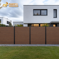 Panneau de clôture WPC effet bois composite pour extérieur, jardin, piscine, cour, chantier, écran de protection anti-UV, vente en gros OEM