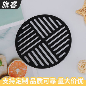 Round Silicone Heat Insulation Mat Black For Clay Pot And <b>Teacup</b> Protection - Product Image 2