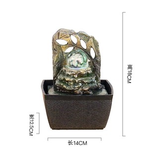 Fontaine d'eau circulante de table en résine pour bureau à domicile, artisanat, décoration et aménagement paysager - Product Image 4