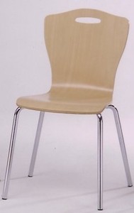 Sillas de comedor apilables modernas de madera para 4 en comedor - Product Image 6