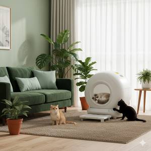 Caja de Arena Automática para Gatos, Grande, con Protección de Seguridad, Autolimpiable, con Control por Aplicación Tuya, Control de Olores, para Múltiples Gatos - Product Image 1