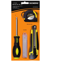 Ensemble de tournevis, couteau, ruban à mesurer en acier, ensemble d'outils de qualité industrielle, emballage double blister