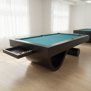 โต๊ะพูลขนาด 7 ฟุต 8 ฟุต พร้อมลิ้นชัก โต๊ะบิลเลียดไม้เนื้อแข็งหินชนวนธรรมชาติสุดหรูทันสมัย พร้อมท็อปแบบเทนนิสและม้านั่ง - Product Image 2