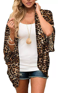 S-3XL nữ khăn choàng tay lửng in hoa 3D Áo khoác Kimono Đi Biển Áo khoác voan áo khoác Bikini áo khoác chống UV - Product Image 4