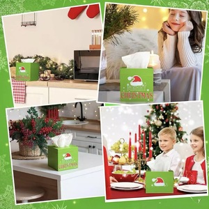 Boîte à mouchoirs décorative de Noël, boîte à mouchoirs en bois massif à tirer, boîte à mouchoirs pour fête, boîte à mouchoirs personnalisable avec logo. - Product Image 4