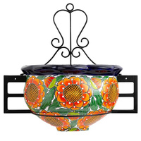Jardinière murale de style Talavera avec kit de fixation murale en métal