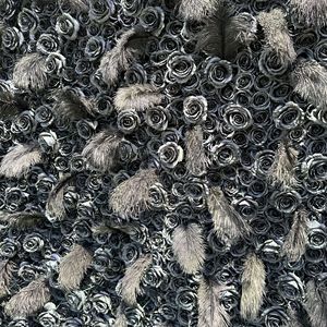 Neue Luxuriöse Künstliche Seide 3D Gotischer Stil DIY Anpassbare Umweltfreundliche Untere Wanddekoration Rolle Schwarze <span class=keywords><strong>Rose</strong></span> Hochzeitsblume - Product Image 3