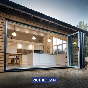 RICHOCEAN Foshan - Puertas Plegables de Aluminio con Persianas, Fabricante, Precio Económico, Puerta Corredera de Acordeón, Puerta Exterior - Product Image 2