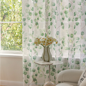 Lá rèm ánh sáng Lọc Grommet Hàng Đầu rèm cửa lanh lanh kết cấu cửa sổ màn 2 tấm cho phòng khách, nghiên cứu hoặc phòng ngủ - Product Image 2