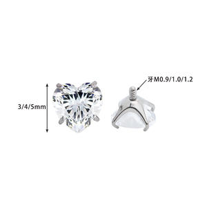 316L Stainless 5A Zircon <strong>Lip</strong> Stud Internally Threaded Body Piercing Jewelry Findings for DIY 2-5mm Stone <strong>Size</strong> <strong>Gauge</strong> - Product Image 2