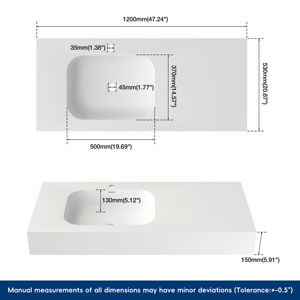 Lavabo mural durable pour salle de bain, avec lavabo de lavage des mains pour hôtel, fabricant de lavabos muraux commerciaux - Product Image 6