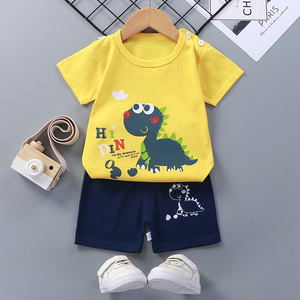 Conjuntos de Ropa de Verano para Bebés, Lindos Estampados, Camiseta y Pantalones Elásticos a Juego, Ropa de Bebé Unisex de Algodón - Product Image 3