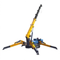 Mini-grue araignée compacte à rotation 360 degrés, flèche télescopique, mobile, pour sites de travail étroits