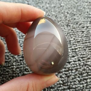 2026 Edelsteine Günstige Eier für <span class=keywords><strong>Kegel</strong></span>-Übungen Jade-Set Natürlicher Achat Grauer Achat-Ei Souvenirs Geschenk - Product Image 4