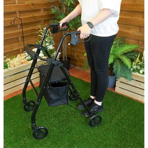 Folding Rollator <b>Walker</b> 4 Wheel Lightweight Aluminum Mobility Aid for Seniors with Seat and Backrest - Product Image 5