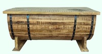 Table basse de rangement en bois naturel Ar Mango Aara, collection prix de gros