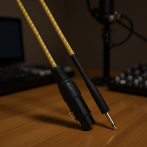 Câble audio mono Cannon XLR femelle vers jack 6,35 mâle, 3 mètres, jaune marron - Product Image 3