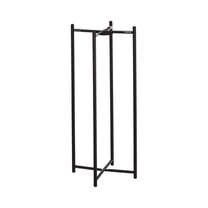 Soporte de planta de metal redondo de dos niveles básico en negro para almacenamiento y exhibición - Product Image 3