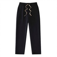 Celana Sweatpants Baggy 350GSM Custom dengan Pinggang Tali Serut dan Bukaan Kaki Lebar, Celana Jogger Streetwear Retro Oversize Kasual OEM