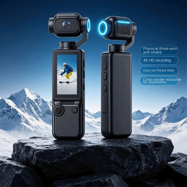 Handheld Gimbal Pocket Camera 4K Ultra Clear Three-Axis Stabilization Outdoor Waterproof Compact Portable Action Cam Vlogging