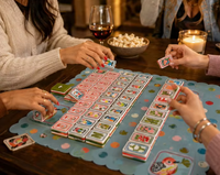 Modernes Luxuriöses Ozeanblau Amerikanisches Mahjong-Set 160 Steine 4-Schichtige Acryl Faltbare Tragbare Version für Unterhaltung