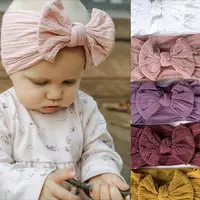 Faixa de cabelo elástica artesanal, faixa de cabelo para bebês meninas recém-nascidos, bebê