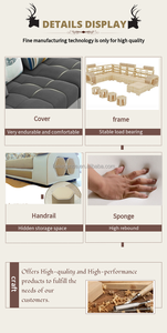 Sectionnel nordique en forme de l ou en forme de <span class=keywords><strong>U</strong></span> inclinable moderne ensemble de canapé Royal canapé en tissu cum lit canapé de salon - Product Image 4