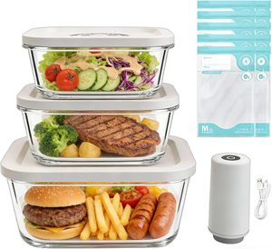 Pompe à vide alimentaire moderne authentique, scelleuse sous vide portable en plastique pour la maison, à usage domestique et en cuisine, avec technologie d'injection - Product Image 1