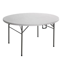 Chaise de mariage pliable en plastique, table ronde de banquet de 6 pieds pour la restauration en plein air, les mariages, les fêtes, les restaurants, les hôtels, les hôpitaux