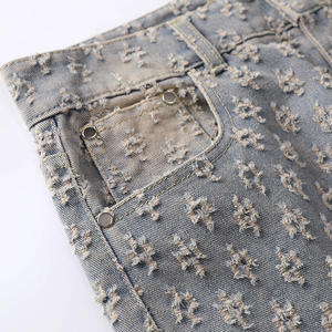 Nuevos <span class=keywords><strong>Jeans</strong></span> de Pierna Ancha con Bordado Floral Lavado Estilo Vintage para <span class=keywords><strong>Hombre</strong></span> - Product Image 3