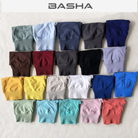 Ensemble de yoga sans couture pour femme BASHAsports avec logo personnalisé, débardeur dos nu et short de sport respirant pour la gym et le fitness