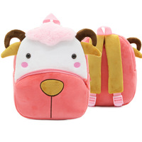 Sac à dos en peluche animaux de dessin animé en gros, mini sac d'école unisexe pour enfants en coton PP, cadeau quotidien