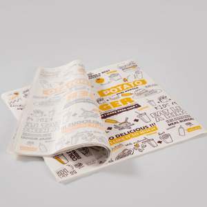 Custom Logo Printed Food Grade PE Coated Greaseproof Parchment <b>Paper</b> Single Side <b>Burger</b> Sandwich <b>Wrapping</b> Hamburger <b>Paper</b> - Product Image 4