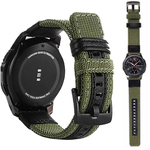 Bracelet pour <span class=keywords><strong>Samsung</strong></span> Galaxy Watch 3 46mm Band <span class=keywords><strong>Gear</strong></span> <span class=keywords><strong>S3</strong></span> <span class=keywords><strong>Frontier</strong></span> Classic Nylon 22mm 20mm WatchWoven Nylon Band for 20mm 22mm - Product Image 1