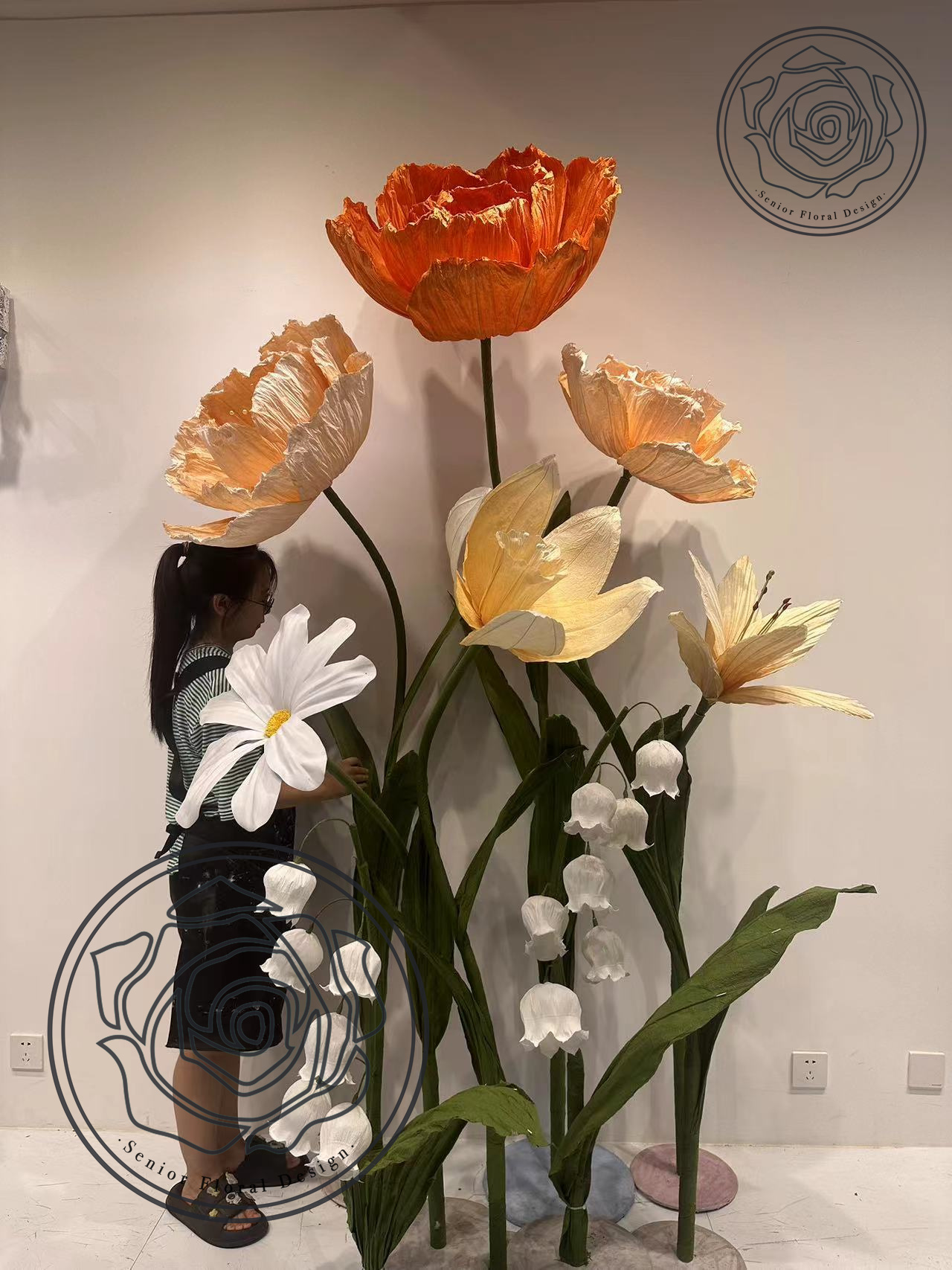 artificial flower wedding stage decoration